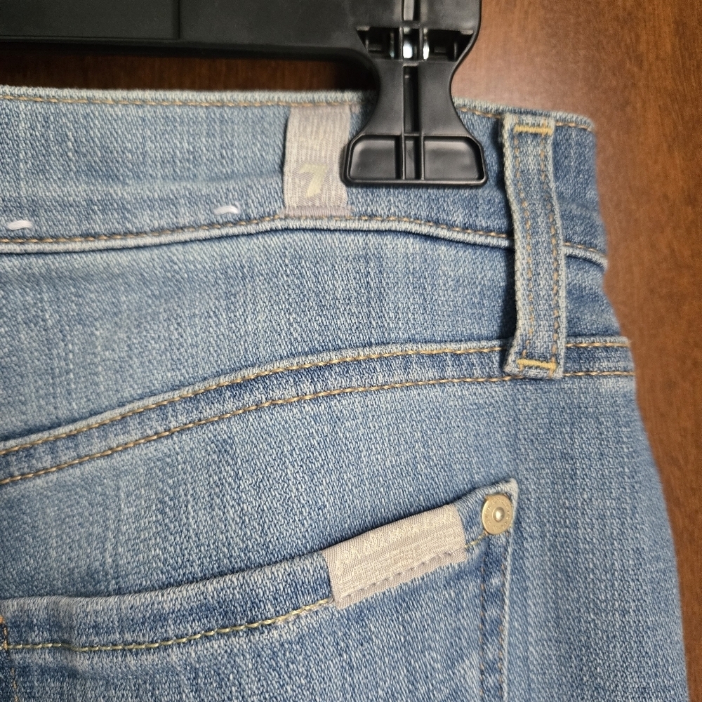 7 For All Mankind Blue Straight Leg Jeans - Picture 5 of 8